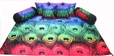 

Adishma Velvet Abstract Diwan Set, Black;blue;green;red