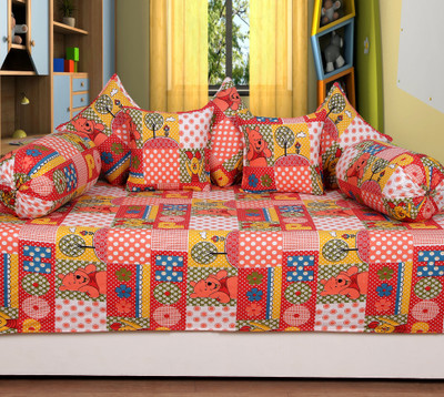 

Creative Homes Cotton Cartoon Diwan Set, Peach
