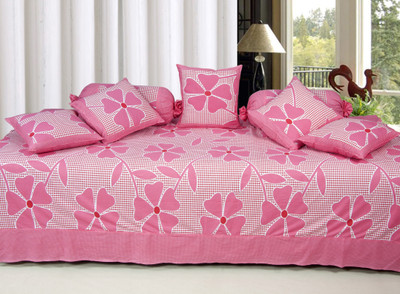 Optimistic Home Furnishing Cotton Floral Diwan Set