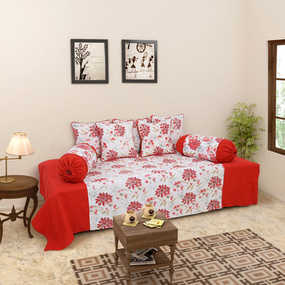

Soumya Furnishings Cotton Floral Diwan Set, Multi
