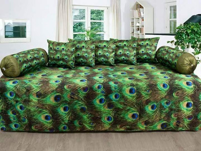 Kalakriti Creations Velvet Animal Diwan Set, Green