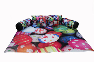 

Adishma Velvet Abstract Diwan Set, Black;red;blue;white