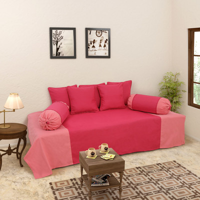 

Soumya Furnishings Cotton Plain Diwan Set, Multi