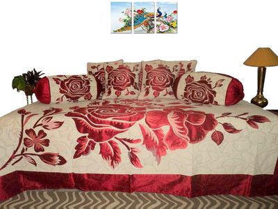 

Amita Home Furnishing Silk Floral Diwan Set