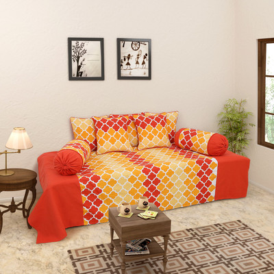 

Soumya Furnishings Cotton Floral Diwan Set, Multi