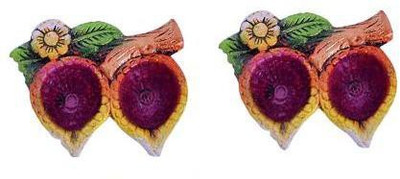 

Indigo Creatives Earthenware (Pack of 2) Table Diya Set(Height: 3 inch)