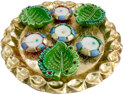 

Luxury Gifts By Nikki Earthenware (Pack of 8) Table Diya Set(Height: 1.5 inch)