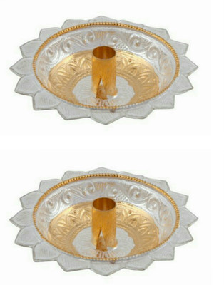 

Siri Creations Silver (Pack of 2) Table Diya Set(Height: 1 inch)