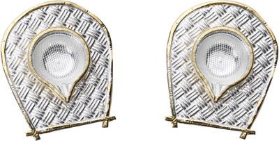 

Siri Creations Silver (Pack of 2) Table Diya Set(Height: 0.5 inch)