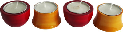 

LIVECRAFTS Wooden (Pack of 4) Table Diya Set(Height: 1.5 inch)