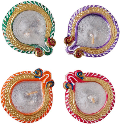 

Cretiv Traditional Wax Terracotta (Pack of 4) Table Diya Set(Height: 2.5 inch)