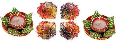 

Cretiv Festival Earthenware (Pack of 6) Table Diya Set(Height: 3 inch)