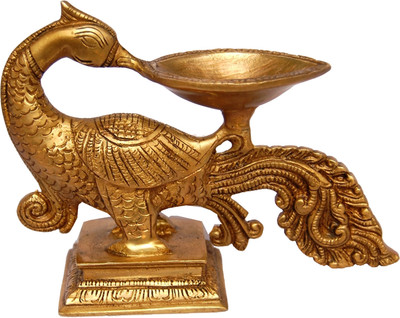 12% OFF on aakrati Metal Peacock Shape Brass Table Diya(Height: 5 inch) 12% OFF on aakrati Metal Peacock Shape Brass Table Diya(Height: 5 inch)