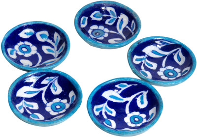 

Aurea Pottery (Pack of 5) Table Diya Set(Height: 0.5 inch)