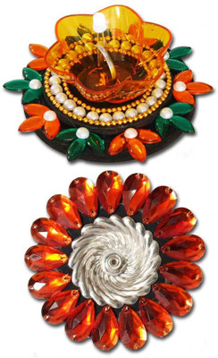 

Super Drool Nickel (Pack of 2) Table Diya Set(Height: 8 inch)