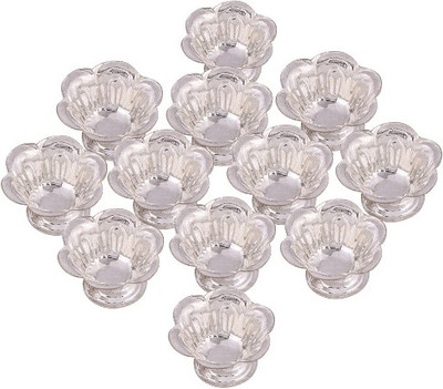 

Raj Laxmi Silver Plated (Pack of 12) Table Diya Set(Height: 1 inch)
