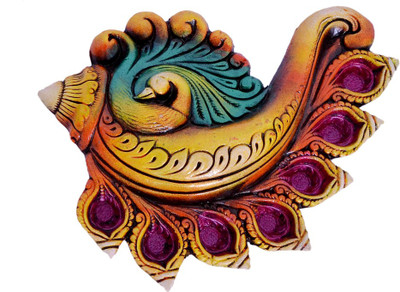

Indigo Creatives Earthenware Table Diya Set(Height: 5 inch)