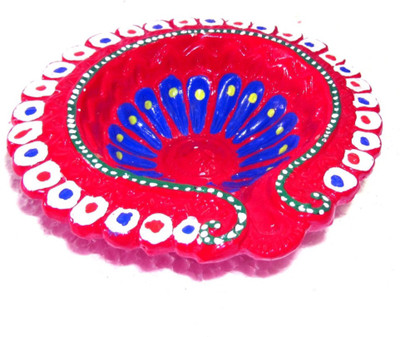 

Shree Sai Colorful Attractive Diwali Terracotta Table Diya(Height: 2 inch)