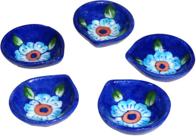 

Aurea Pottery (Pack of 5) Table Diya Set(Height: 0.5 inch)