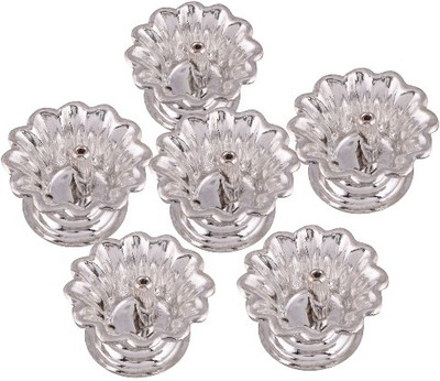

Raj Laxmi Silver Plated (Pack of 6) Table Diya Set(Height: 1.5 inch)