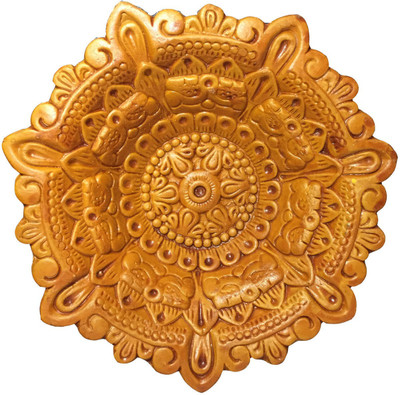 

Craft Art India Decorative Dipawali / Diwali Jyothi / Oil Lamps For Pooja / Puja / Worship In Yellow Colour Terracotta Table Diya(Height: 1.57 inch)
