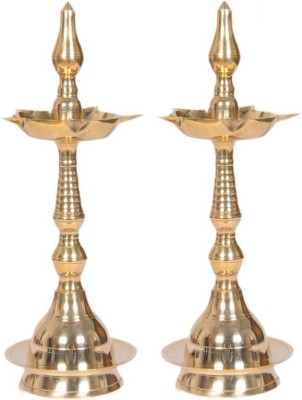 VISHNU KERLA FANCY Brass (Pack of 2) Table Diya Set(Height: 11 inch)