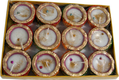 

Saffron Craft Terracotta (Pack of 12) Table Diya Set(Height: 1 inch)