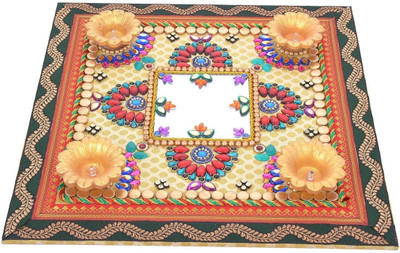 

Twisha Traditional Wooden Table Diya Set(Height: 1.5 inch)