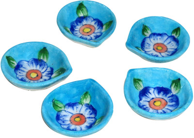 

Aurea Pottery (Pack of 5) Table Diya Set(Height: 0.5 inch)