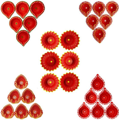 

CraftEra Beautiful Varied Design Handmade 30 Diye Set For Diwali Festival Ceramic (Pack of 30) Table Diya Set(Height: 3 inch)