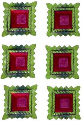 

Indigo Creatives Earthenware (Pack of 6) Table Diya Set(Height: 3 inch)