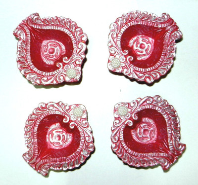 

JGD Earthenware (Pack of 4) Table Diya Set(Height: 1 inch)