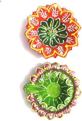 

Indeasia Srijan Terracotta (Pack of 2) Table Diya Set(Height: 1.5 inch)