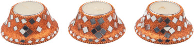 

JaipurCrafts Decorative Set Of 3 With Lac Work Aluminium (Pack of 3) Table Diya Set(Height: 2 inch)