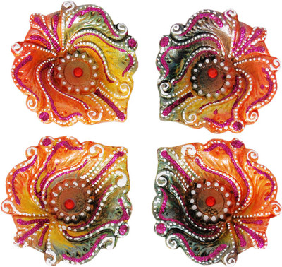 

Cretiv Traditional Terracotta (Pack of 4) Table Diya Set(Height: 2 inch)