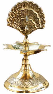 Dekor World Peacock Deepak Brass Table Diya(Height: 4 inch) Dekor World Peacock Deepak Brass Table Diya(Height: 4 inch)