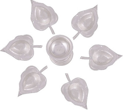 

Raj Laxmi Silver Plated (Pack of 7) Table Diya Set(Height: 2 inch)
