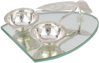 

Jewel99 Silver Table Diya Set(Height: 1.08 inch)