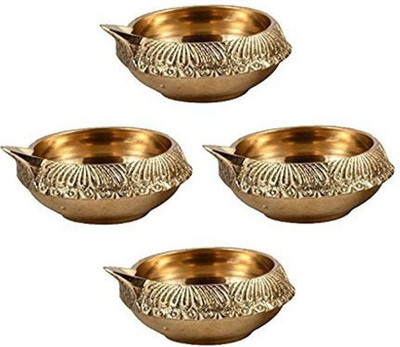 Arunbrasswares Brass (Pack of 4) Table Diya Set(Height: 1.1 inch)
