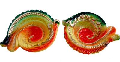 

Luxury Gifts By Nikki Earthenware (Pack of 2) Table Diya Set(Height: 2 inch)