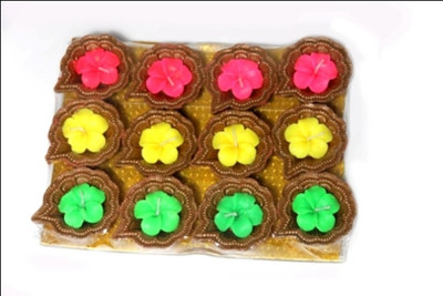 

TrendsandGifts Earthenware (Pack of 12) Table Diya Set(Height: 0.75 inch)