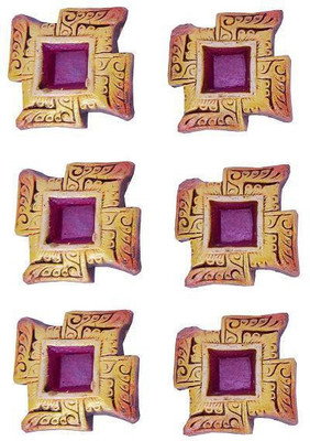 

Indigo Creatives Earthenware (Pack of 6) Table Diya Set(Height: 3 inch)