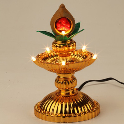 

A To Z Traders Electric Golden Deepak Plastic Table Diya(Height: 4 inch)