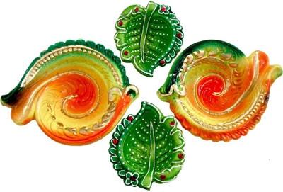 

Luxury Gifts By Nikki Earthenware (Pack of 4) Table Diya Set(Height: 2 inch)