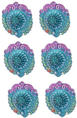 

Indigo Creatives Earthenware (Pack of 6) Table Diya Set(Height: 3 inch)