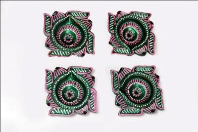 

TrendsandGifts Earthenware (Pack of 4) Table Diya Set(Height: 1 inch)