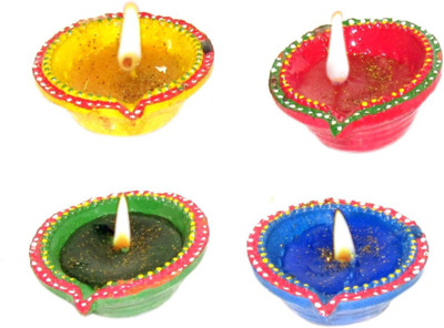 

Shree Sai Special Mom Dewali Terracotta (Pack of 4) Table Diya Set(Height: 2 inch)