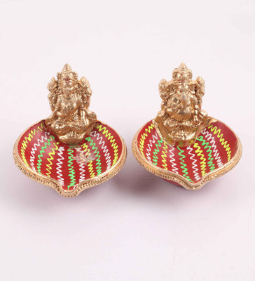 

DECARDO Terracotta (Pack of 2) Table Diya Set(Height: 4.5 inch)