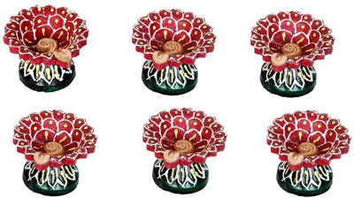 

Cretiv Stand Multi Earthenware (Pack of 6) Table Diya Set(Height: 3.5 inch)