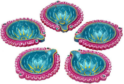 

Elite Handicrafts Ritual Terracotta (Pack of 5) Table Diya Set(Height: 1.2 inch)